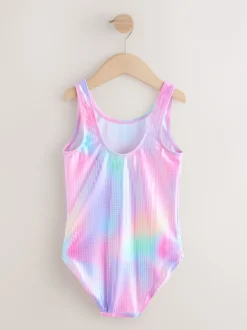 Next Sequins roses arc-en-ciel à paillettes - Maillot de bain à col dégagé (3-16ans) Discount