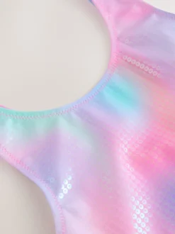 Next Sequins roses arc-en-ciel à paillettes - Maillot de bain à col dégagé (3-16ans) Discount