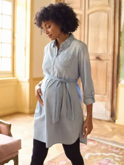 Seraphine Robe chemise en chambray de Denim de Grossesse et d’Allaitement Online