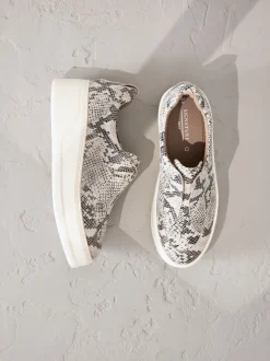 Next serpent - Baskets Signature en cuir à plateforme compensée épaisse Outlet