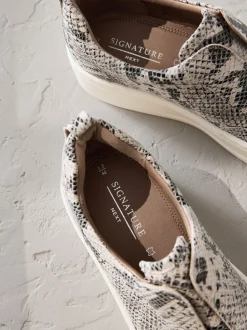 Next serpent - Baskets Signature en cuir à plateforme compensée épaisse Outlet