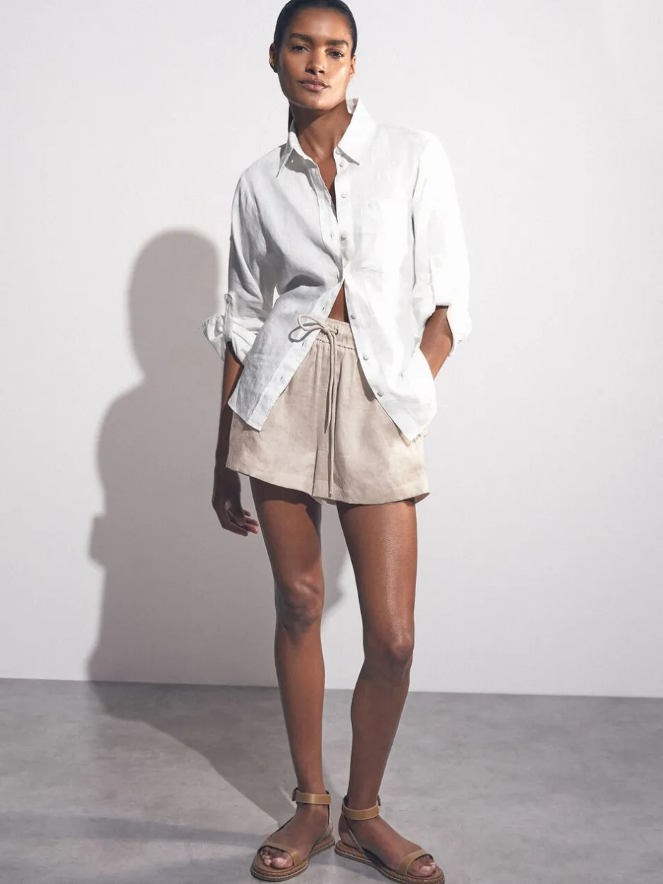 Reiss Short à cordon de serrage en lin mélangé Willow Online