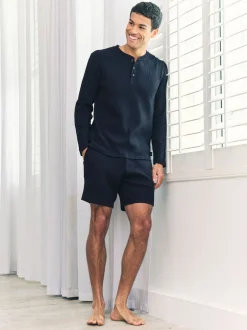 Chelsea Peers Short Waffle Lounge - marine New