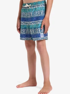 Quiksilver Short de bain Surfsilk Straight Volley à imprimé géométrique pour jeune Outlet