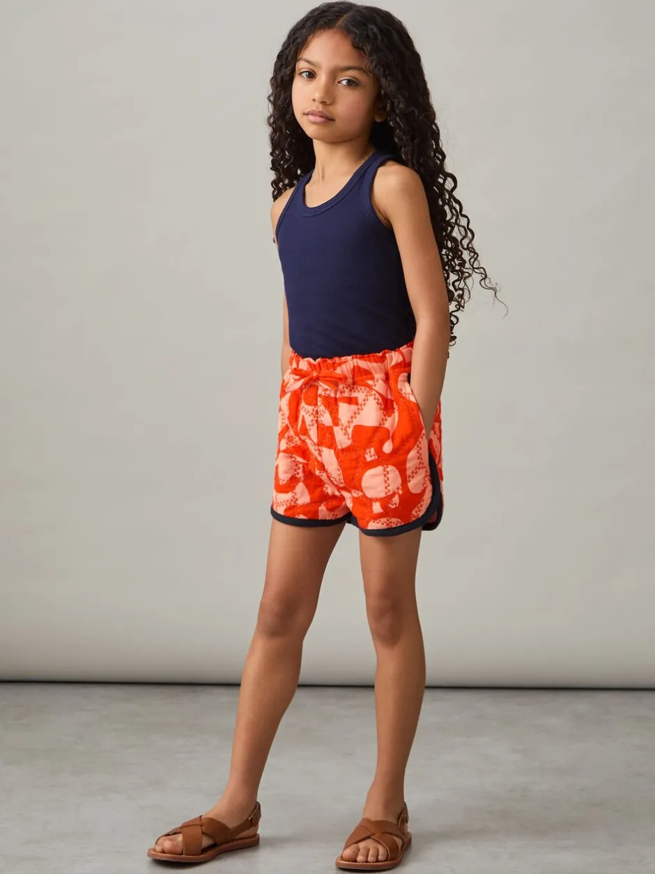 Reiss Short matelassé Josanna en coton à imprimé graphique Outlet