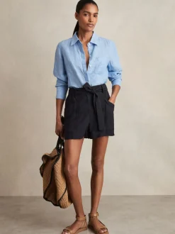Reiss Shorts ceinturés Avril avec pattes de boutonnage Clearance