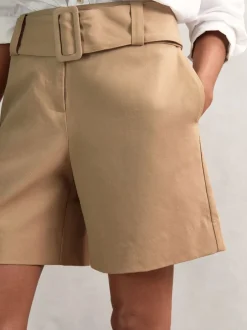 Reiss Shorts Harper ceinturés en coton mélangé et lin Best
