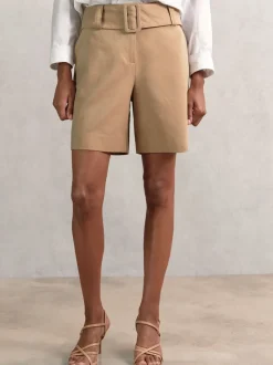 Reiss Shorts Harper ceinturés en coton mélangé et lin Best