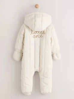 Next Slogan écru Little One Back - Combinaison de bébé matelassée en nylon Outlet