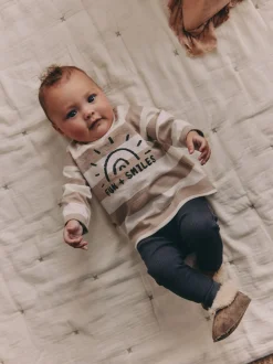 Next - Ensemble haut et legging bébé 2 pièces (0mois-3ans) Slogan noir et blanc Hot