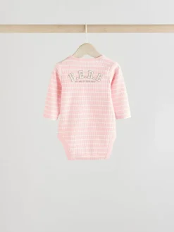 Next Slogan rose - Lot de 3 bodies à manches longues pour bébé Outlet