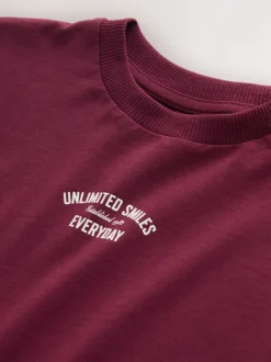 Next - T-shirt Manches courtes Back Imprimé (3mths-7yrs) Slogan rouge baie Online