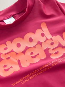 Next Slogan rouge/orange - Bikini à manches longues (3-16ans) Hot