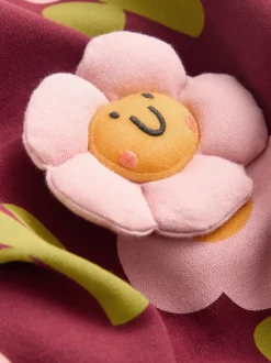 Next Smiley rouge bordeaux imprimé fleurs - Sweat à col ras du cou (3mths-7yrs) Online