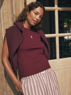 self. soi-même. Ensemble pyjama long et débardeur côtelé Discount