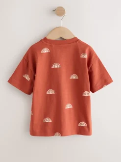 Next Soleil rouge rouille - T-shirt imprimé sur l’ensemble à manches courtes (3 mois7 ans) (3mois7ans) New