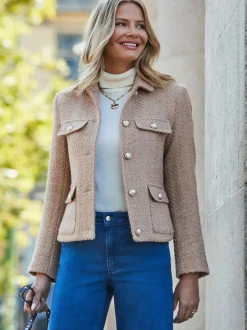 Sosandar veste en boucle à boutons dorés Outlet