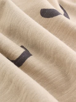 Next Sourire Beige Sable - T-shirt imprimé manches longues 100% coton (3mois-7ans) Sale