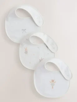 Next Souris écru à fées - Bébé BIBS 3 Pack New