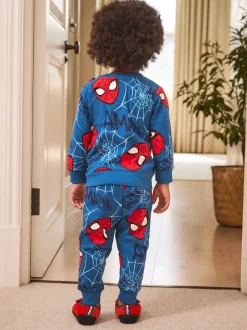 Next Spiderman bleu marine - Pyjama simple en polaire confortable avec licence (12mois10ans)