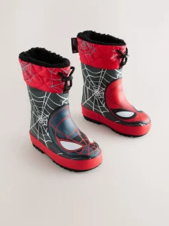 Next Spiderman noir/rouge - Bottes en caoutchouc thermique Thinsulate™ avec extrémité doublée Discount