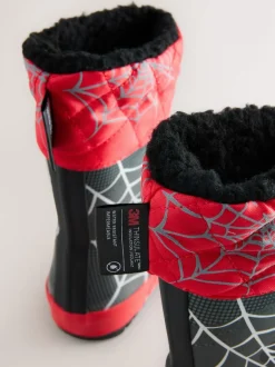 Next Spiderman noir/rouge - Bottes en caoutchouc thermique Thinsulate™ avec extrémité doublée Discount