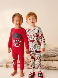 Next Spidey et Friends Rouge/Écru Cream - Lot de 2 pyjamas Snuggle (12mois-8ans)