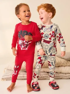 Next Spidey et Friends Rouge/Écru Cream - Lot de 2 pyjamas Snuggle (12mois-8ans)