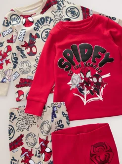 Next Spidey et Friends Rouge/Écru Cream - Lot de 2 pyjamas Snuggle (12mois-8ans)