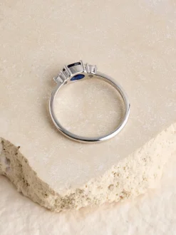 Next Sterling Argent - Bague en pierre couleur saphir Best