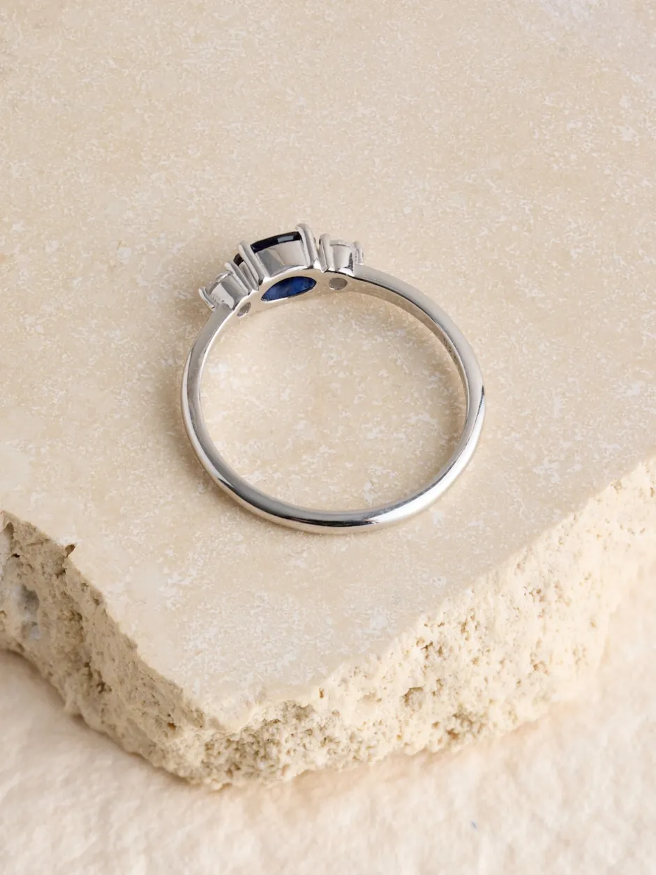 Next Sterling Argent - Bague en pierre couleur saphir Best