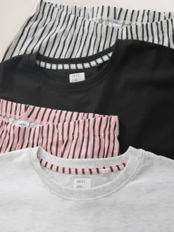Next Stripe Monochrome - Lot de 2 pyjamas à manches courtes Discount