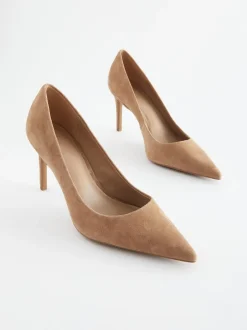 Next - Chaussures de milieu de terrain en cuir Suede de chameau Outlet