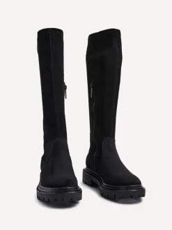 Linzi Suede noire - Bottes extensibles Hallie hautes Best