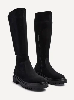 Linzi Suede noire - Bottes extensibles Hallie hautes Best