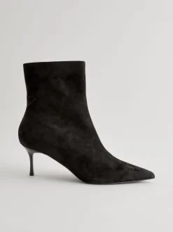 Next Suede noire - Bottes fines à talons et bout pointu Outlet