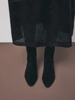 Next Suede noire - Bottines Motionflex à talon bloc Sale