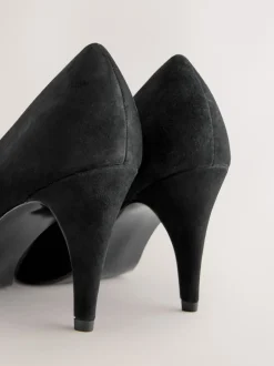Next Suede noire - Chaussures à talons Bout ouvert en cuir haut de gamme
