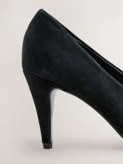 Next Suede noire - Chaussures à talons Bout ouvert en cuir haut de gamme