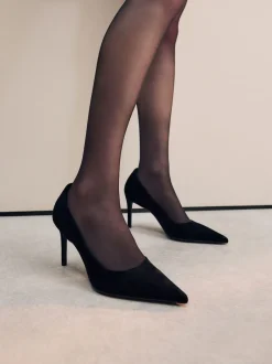 Next - Chaussures de milieu de terrain en cuir Suede noire Outlet