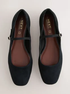 Next Suede noire - Chaussures Mary Jane en cuir à bout carré Forever Comfort® Online