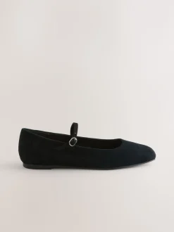 Next Suede noire - Chaussures Mary Jane en cuir à bout carré Forever Comfort® Online
