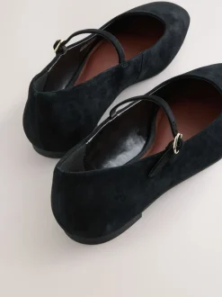 Next Suede noire - Chaussures Mary Jane en cuir à bout carré Forever Comfort® Online