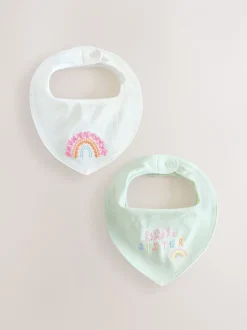 Next Sœur vert sauge - Lot de 2 bavoirs bébé pour la famille