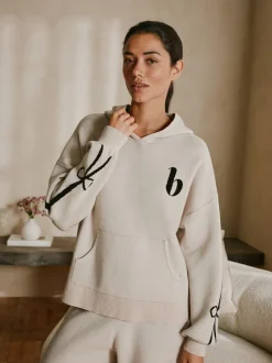 B by Ted Baker Sweat à capuche zippé en maille avoine Online