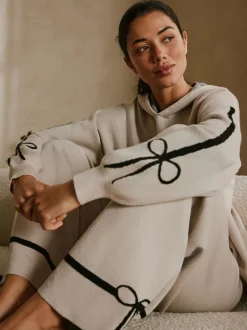 B by Ted Baker Sweat à capuche zippé en maille avoine Online