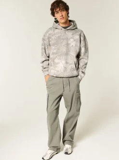 Hollister Sweat à capuche gris à logo imprimé camouflage Clearance