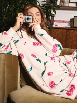 Urban Threads Sweat à capuche Cream Disco Cherries en polaire Hot