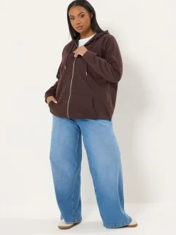 Yours Curve Sweat à capuche zippé Outlet