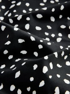 Next - Maillot de bain gainant le ventre froncé Tache noire/blanche Clearance